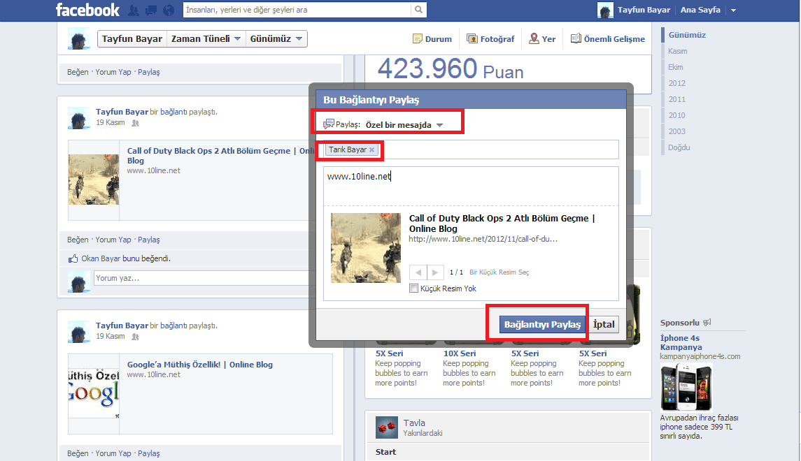 Facebook’ta Bir Gönderi Özel Mesaj olarak Nasıl Atılır?