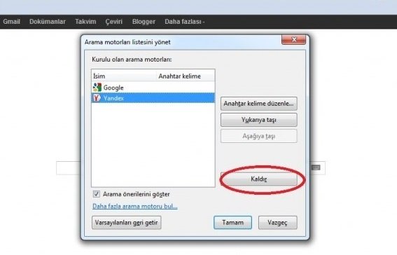 Mozilla Firefox’tan Yandex Ayarlarını Kaldırmak 2
