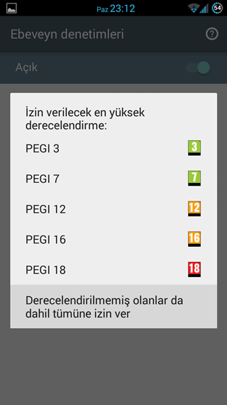 Google Play İçerik Filtrelemesi Yapmak