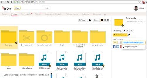 Yandex Disk’te Nasıl Dosya Paylaşılır?