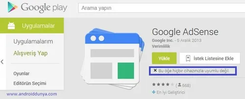 Google Play’de Cihazınızın Desteklemediği Uygulamaları Telefona Yüklemek