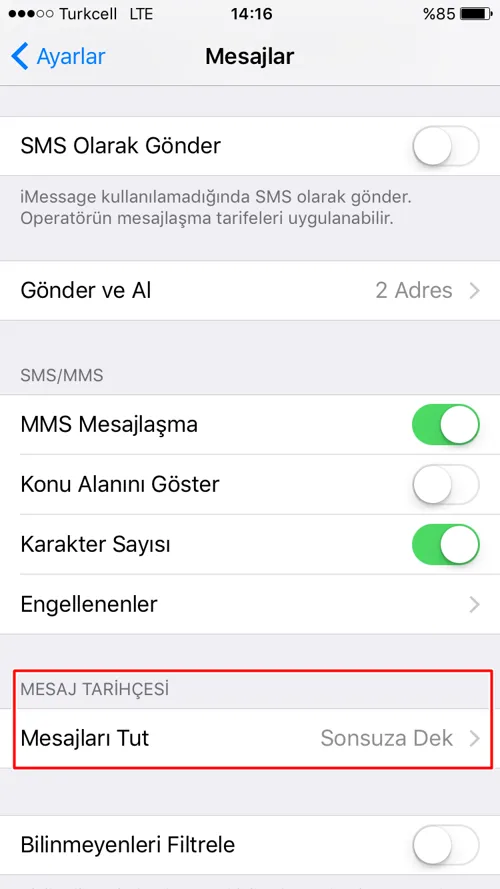 iPhone'da Mesajlar Nasıl Otomatik Silinir?