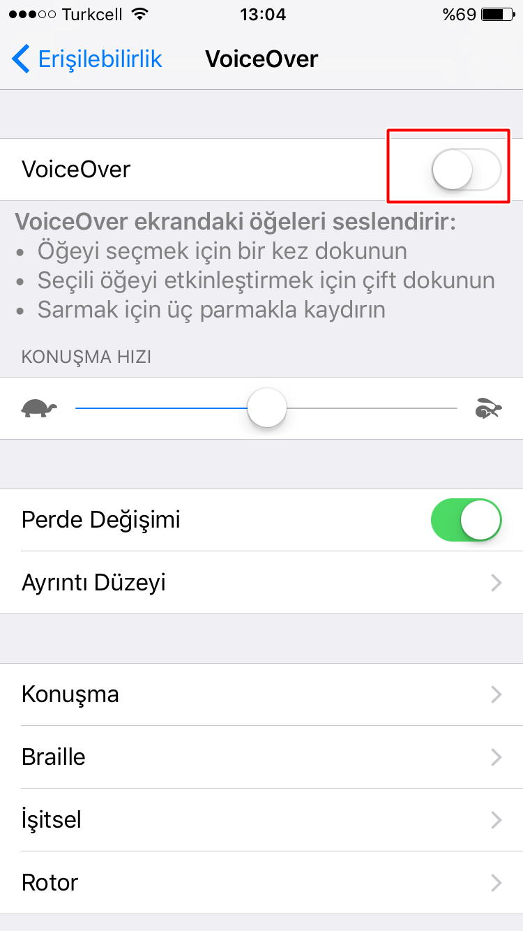 iPhone'da Voiceover Nedir, Nasıl Aktif Edilir?