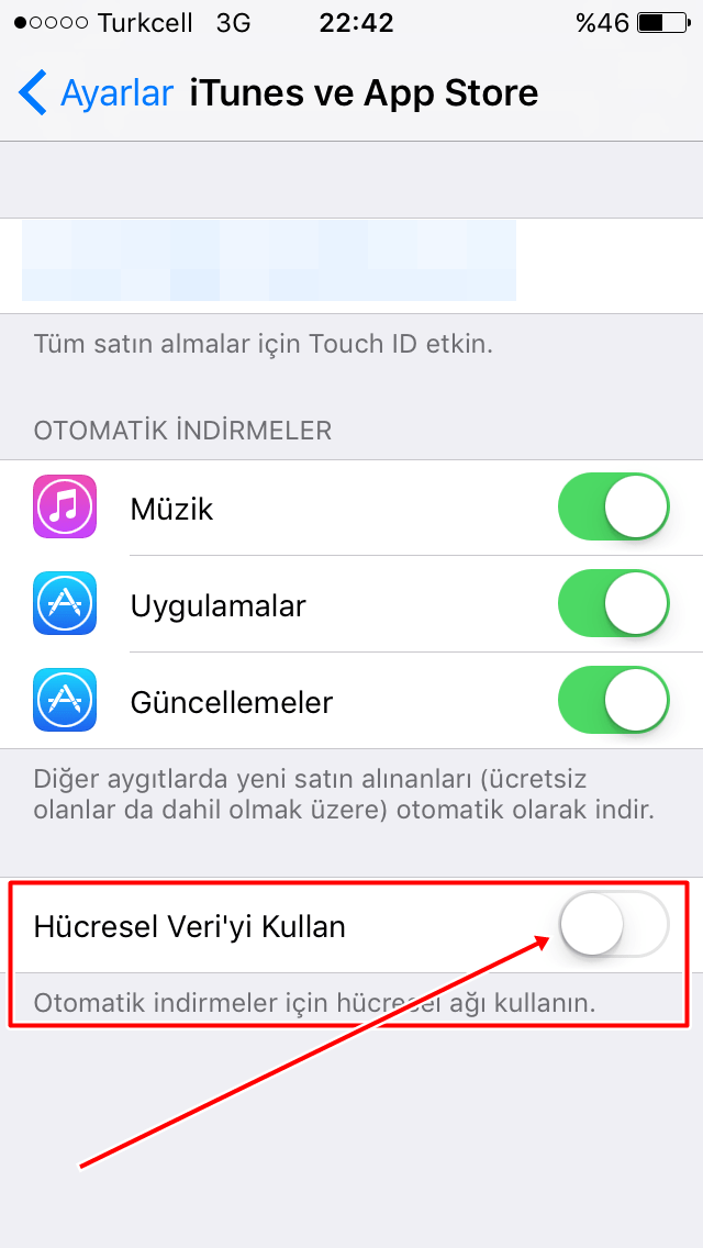 iPhone'da Hücresel Veri İle Uygulama Güncelleme