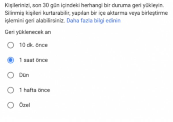 Rehberden Silinen Numaraları Geri Getirme