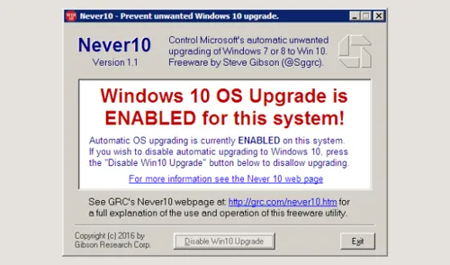Windows 10 Otomatik Yükseltmeye Kapatma