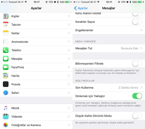 iMessage Bilinmeyen Numara Mesajlarını Engelleme