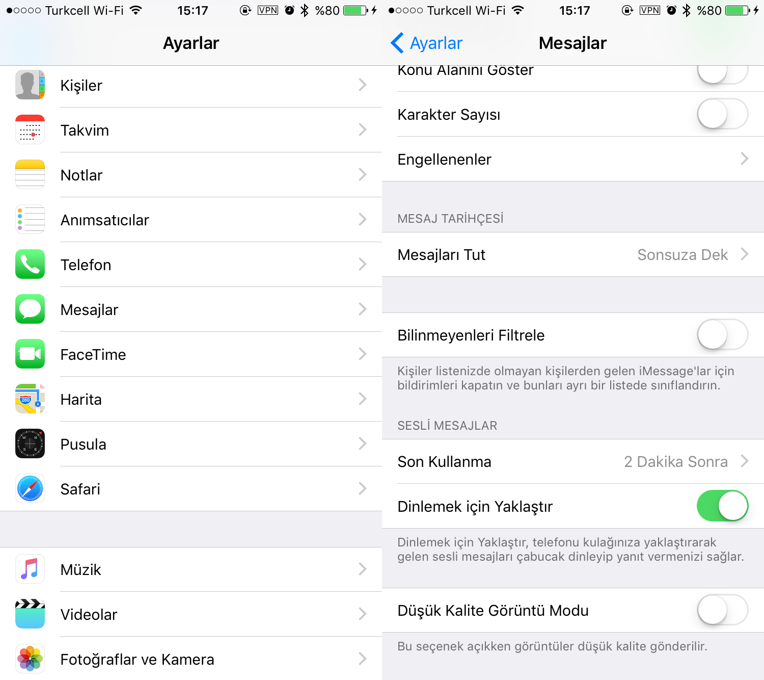 iMessage Bilinmeyen Numara Mesajlarını Engelleme