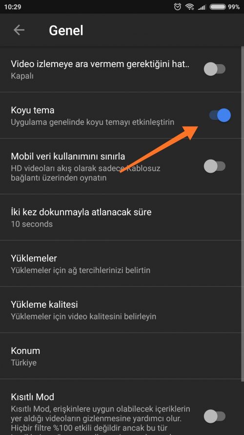 Android Youtube Koyu Tema Nasıl Aktif Edilir?