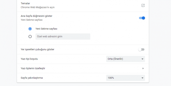 Chrome Ayarlarından Yakınlaştırma Uzaklaştırma Seçenekleri Chrome Ayarlarından Yakınlaştırma Uzaklaştırma Seçenekleri
