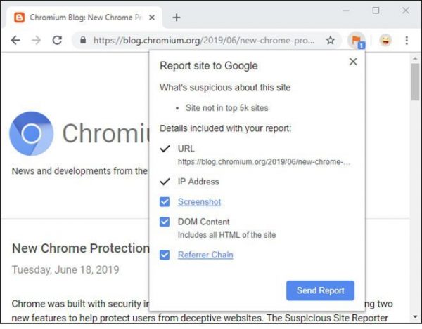 Chrome Güvenliği En Üst Düzeye Çıkarıyor Suspicious Site Reporter