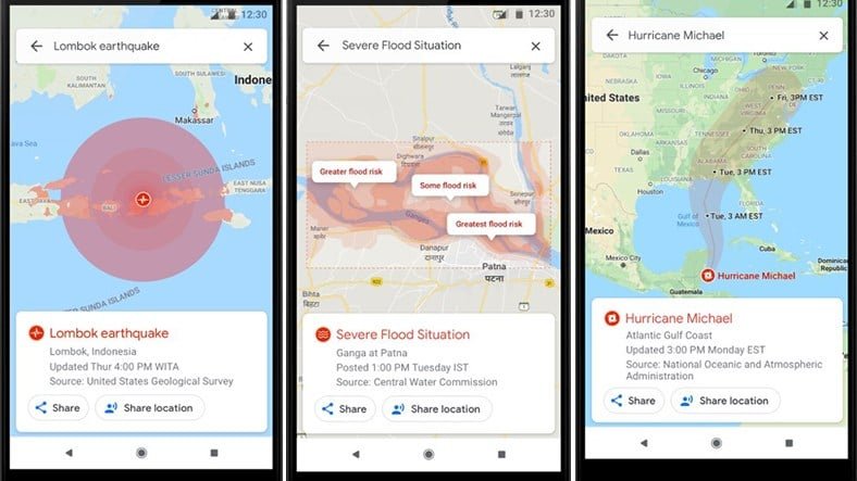 Google Maps Doğal Afet Uyarı Sistemi