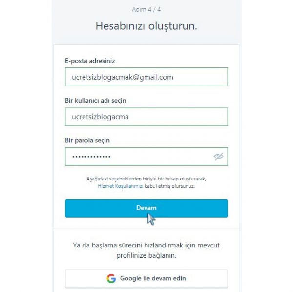 ücretsiz blog nasıl açılır