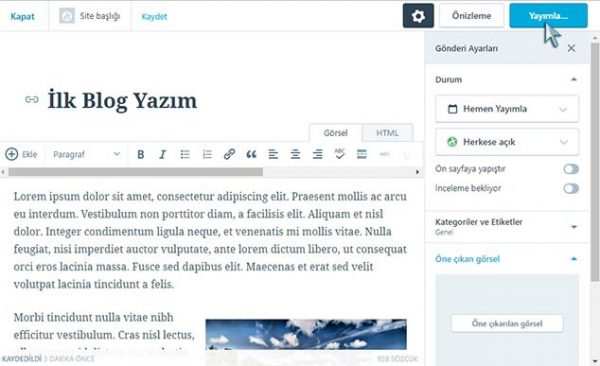 ücretsiz blog nasıl açılır