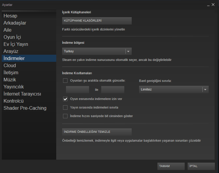 Steam İndirme İle İlgili Ayarlar Nasıl Yapılır?