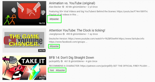Youtube SEO: Altyazılar youtube filtre