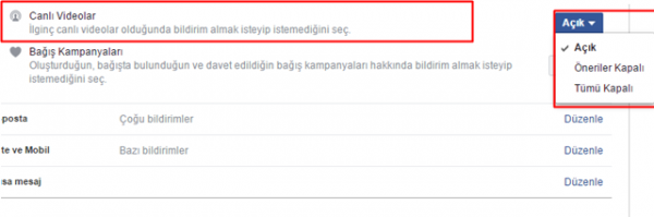 Facebook Live Bildirimlerini Kapatma face book canlı yayın bildirimlerini kapatma