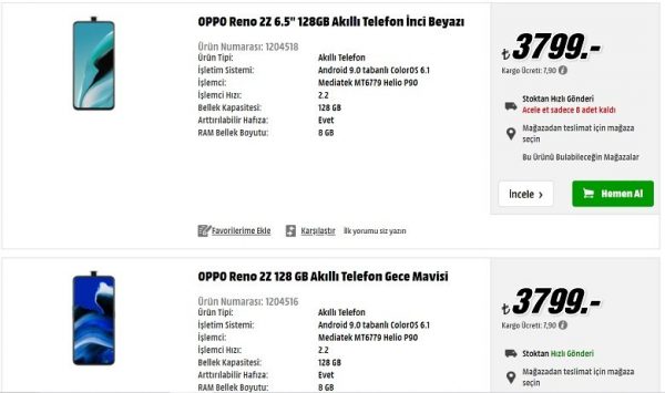Oppo Reno 2Z Türkiye Fiyatı Ve Özellikleri Oppo Reno 2Z Türkiye Fiyatı Ve Özellikleri