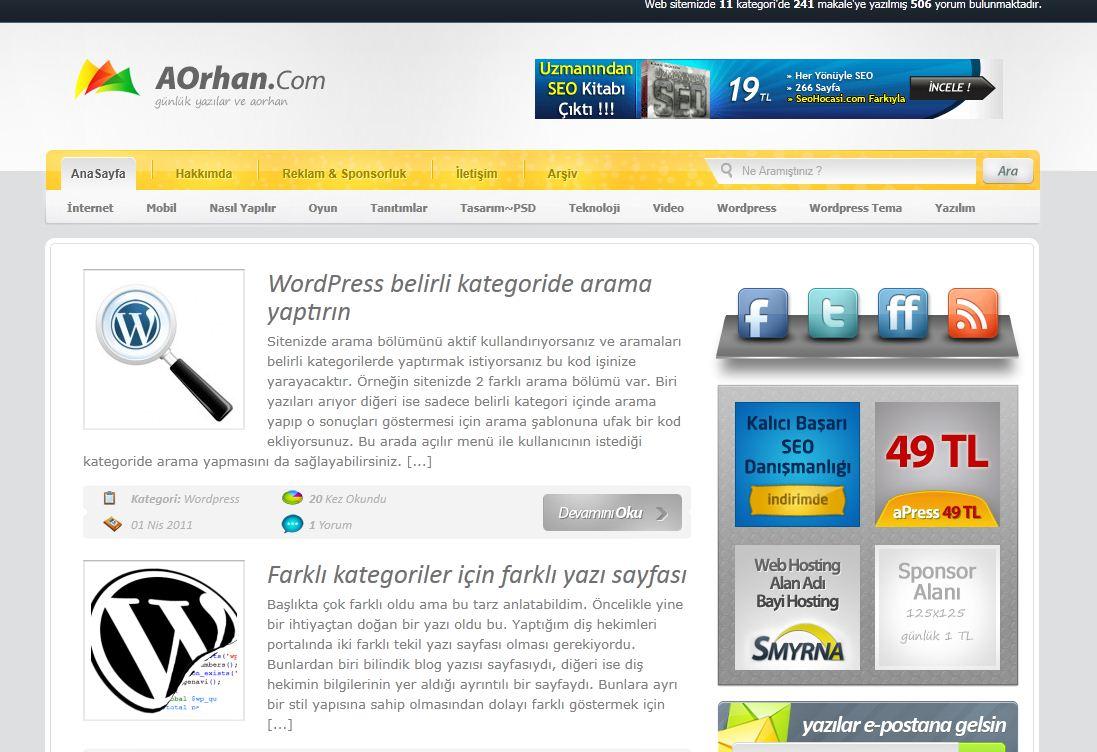 10 Yaşında Bir Blog: AORHAN.com
