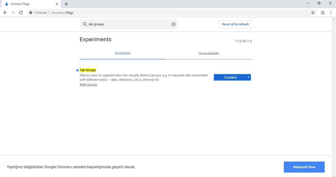 Chrome Sekme Gruplandırma Nedir Nasıl Açılır?