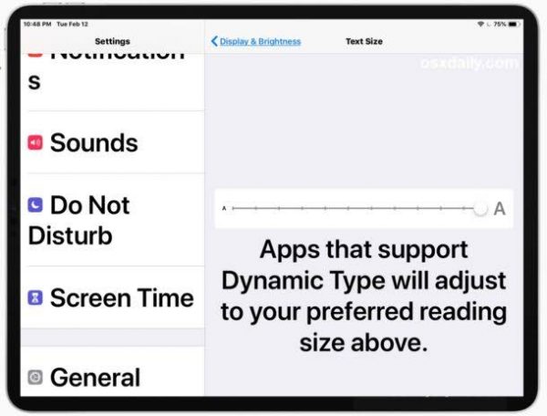 iPad'de Yazıları Büyütmek iPad'de Yazıları Büyütmek