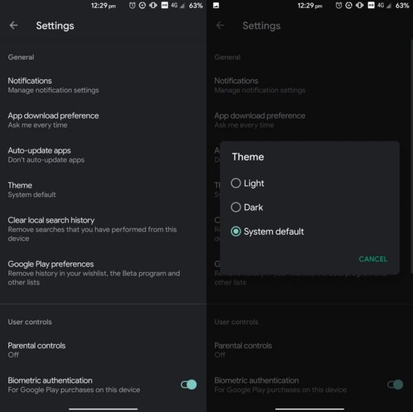 Google Play Store'u Koyu Modda Kullanma Ve Otomatik Değiştirme Google Play Store'u Koyu Modda Kullanma Ve Otomatik Değiştirme