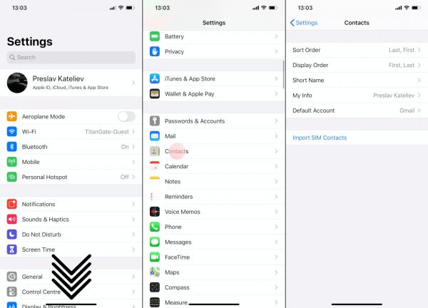 iPhone'da Basit Rehber Ayarı Kişileri Görüntüleme
