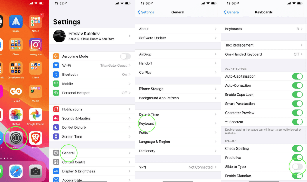 iPhone'da Yazmak İçin Kaydır Nasıl Açılır?