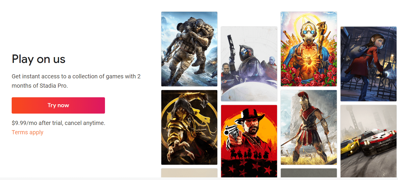 Google Stadia Pro Ücretsiz Kullanma