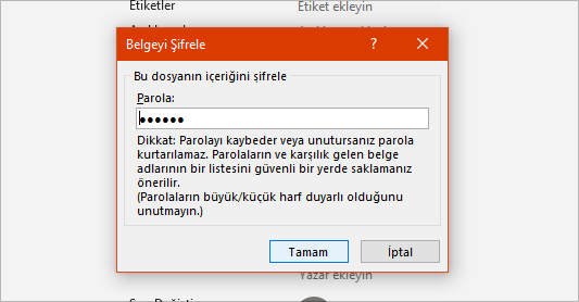 Office Dosyalarını Şifreleme